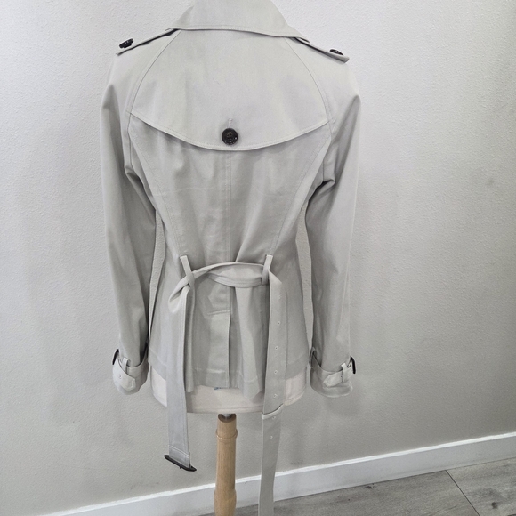 Burberry Light Gray Double-Breasted Trench Coat - Picture 16 of 17
